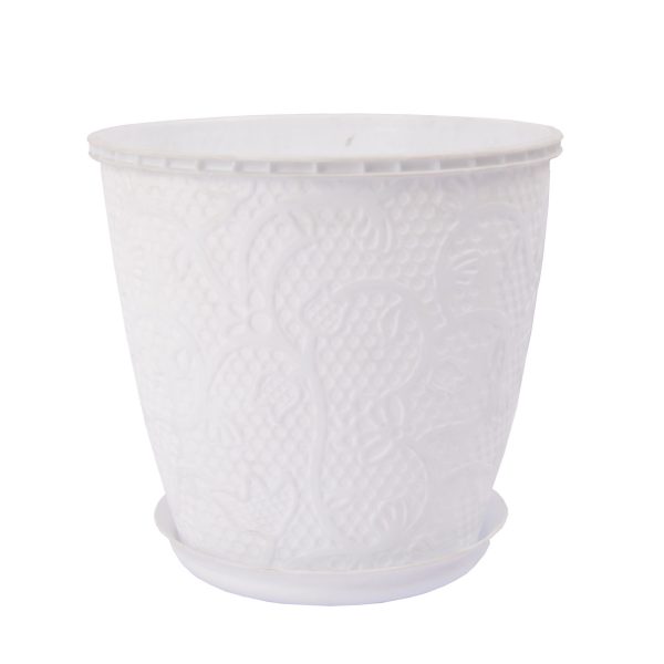 Flower Pot Round White 23 cm