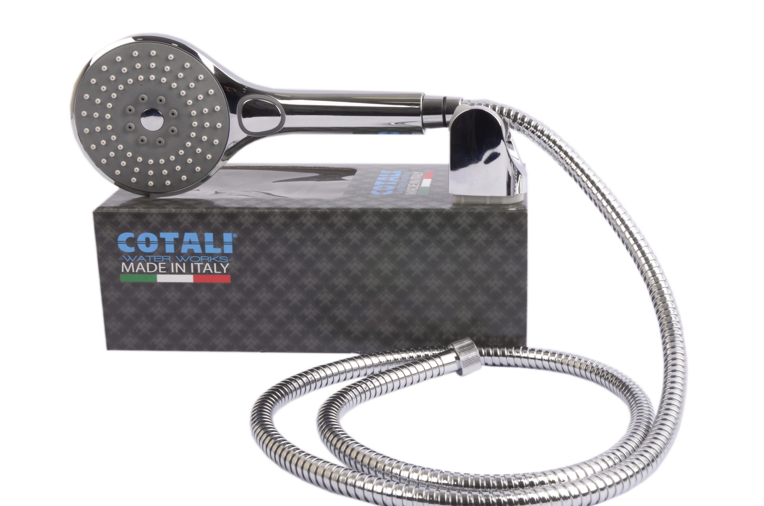 Cotali 
	
	Hand Shower Set Italian 3 Motions Button
	 |  Shower/Shattaf Accessories |  Plumbing & Sanitary