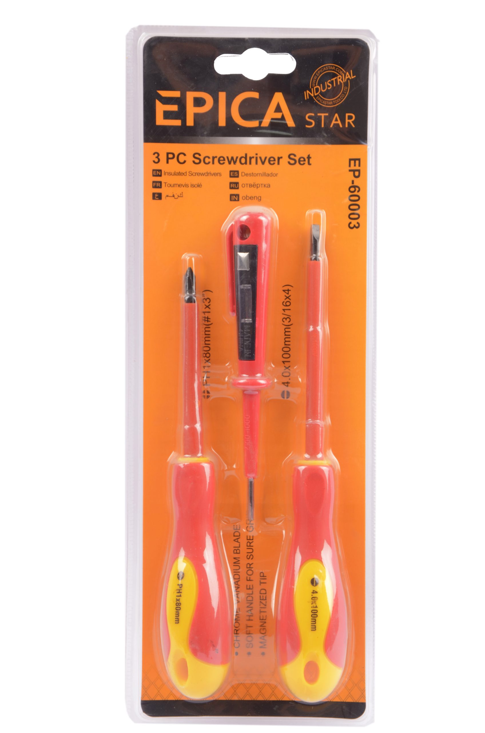 Epica 
	
	Insulated Screwdriver Set 3pc
	 |  Hardware and Tools |  Hand Tools & Tools |  Screwdriver kits |  Screwdrivers