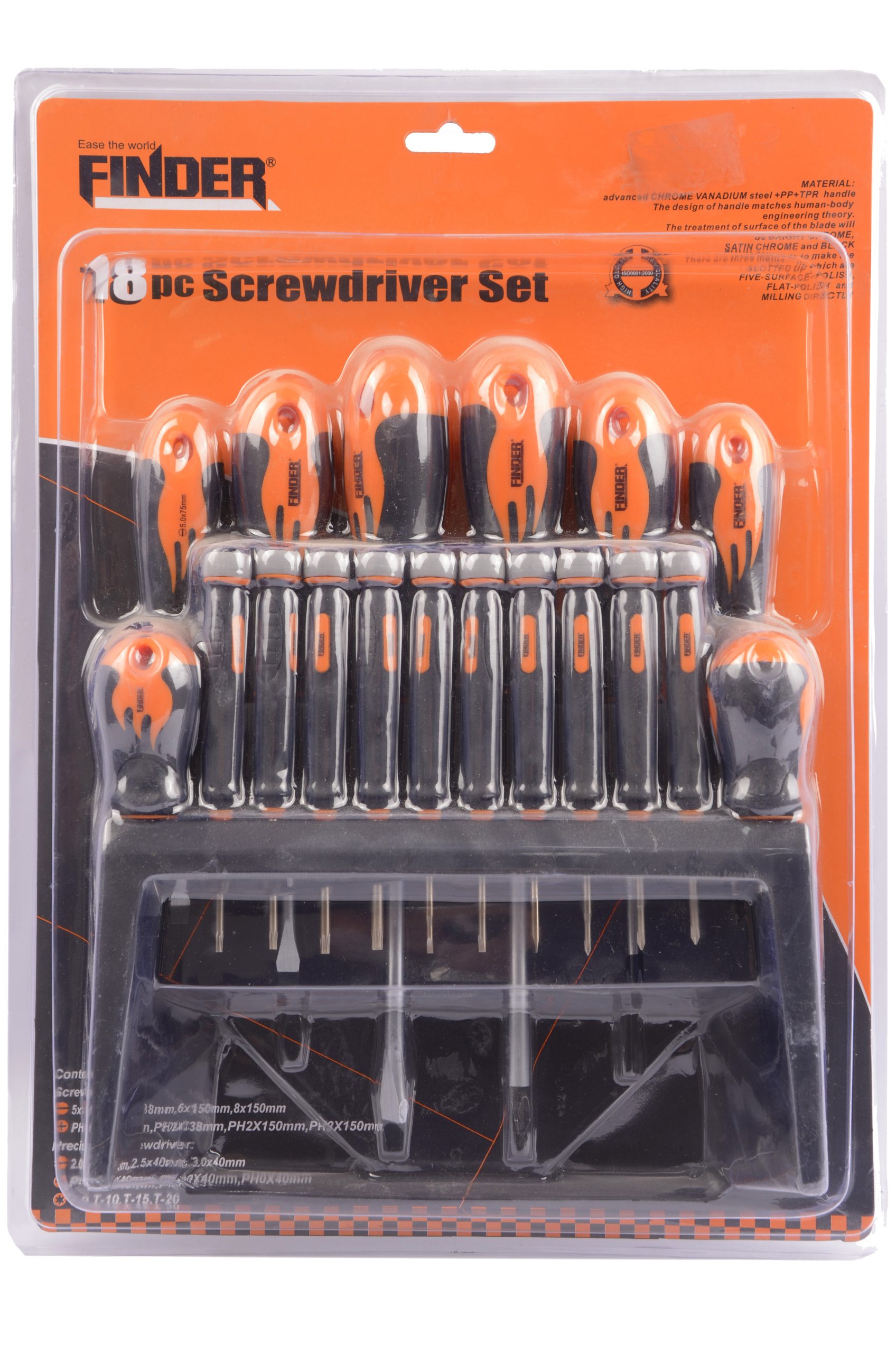 Finder 
	
	Screwdriver Set 18pc
	 |  Hardware and Tools |  Hand Tools & Tools |  Screwdriver kits |  Screwdrivers