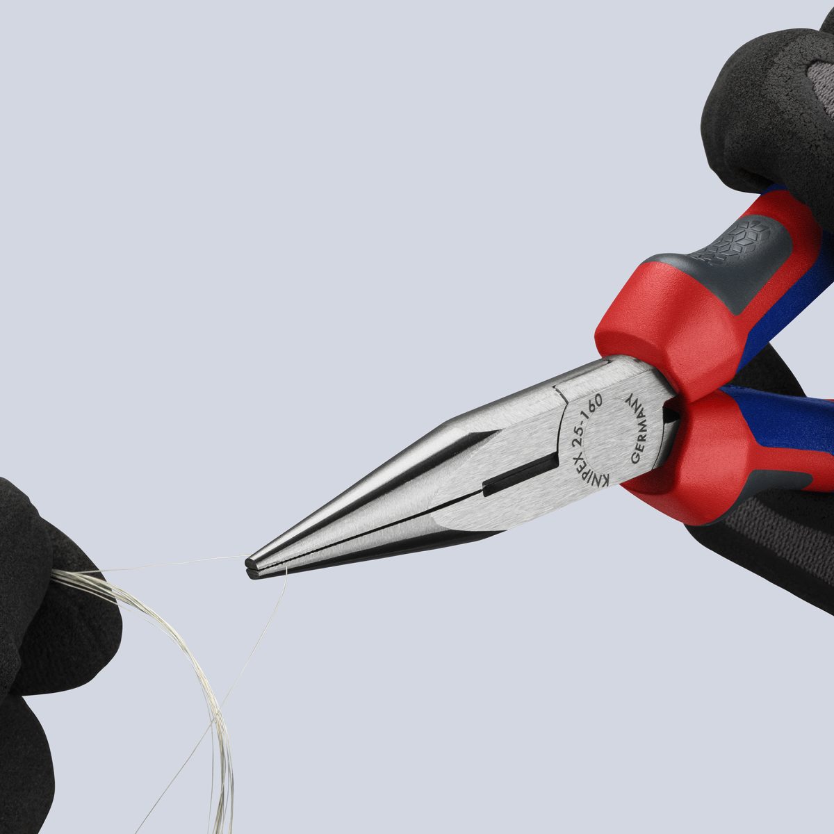 Knipex 25 02 160 | Snipe Nose Side-Cutting (Radio) Pliers | Multi-Component Handle | Black Atramentized - 160mm - Image 2