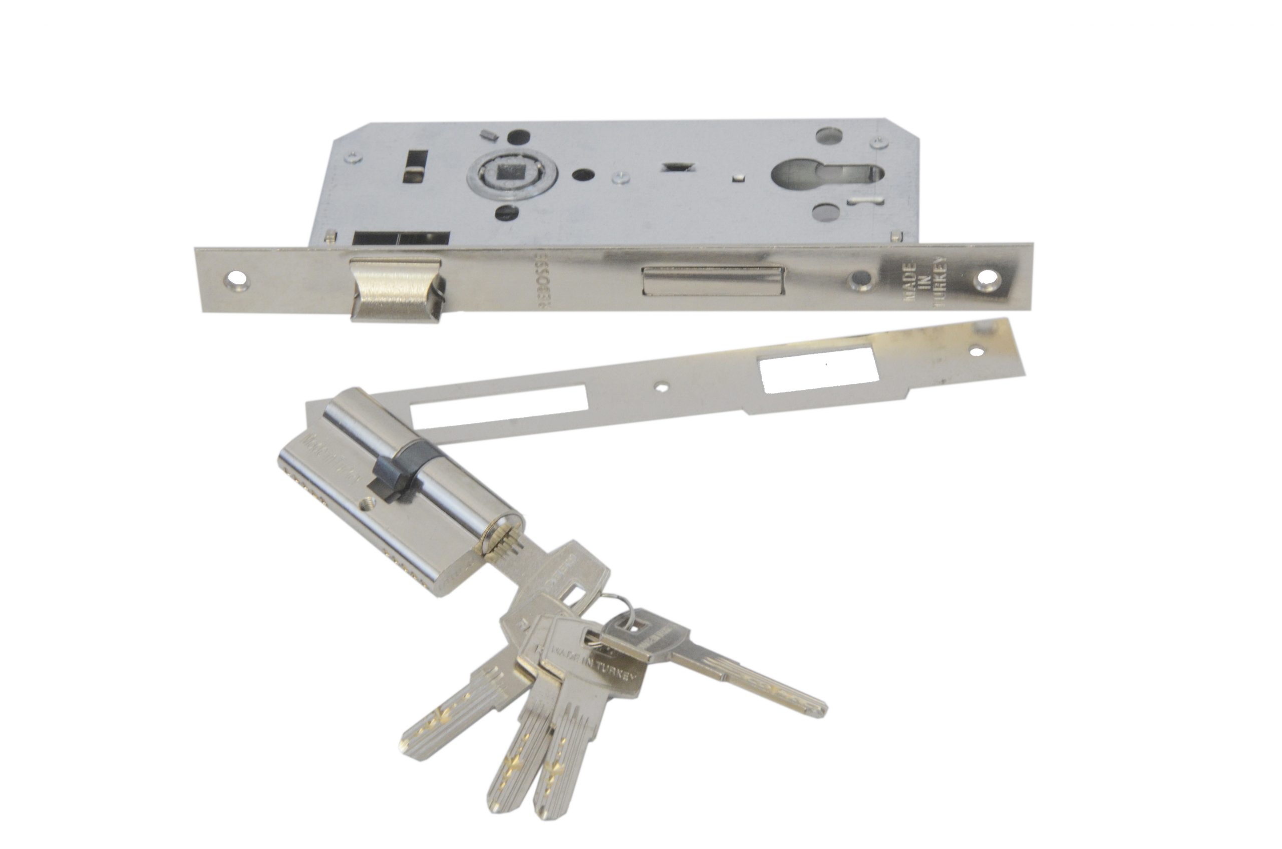 Rebosse 
	
	Door Lock w/Cylinder Silver 45mm/Security Profile
	 |  Door Locks & Cylinders |  Architectural Hardware