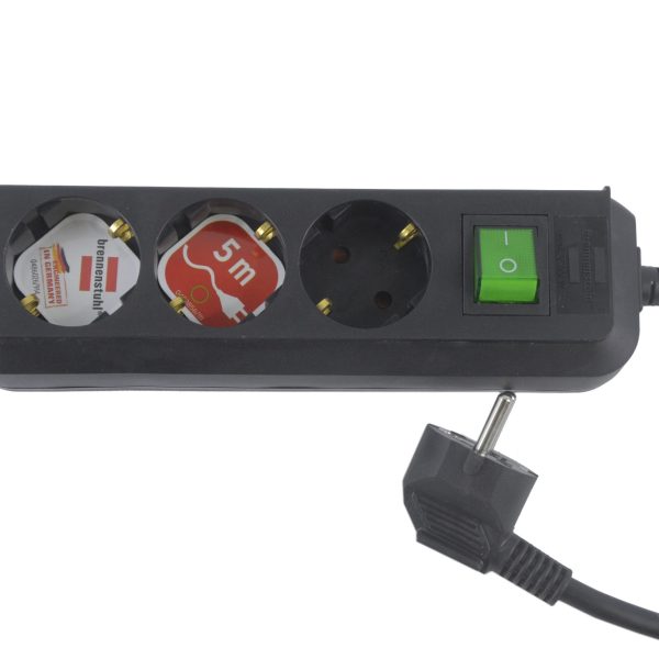 Extension Socket Schuko w/switch 3-way 5m