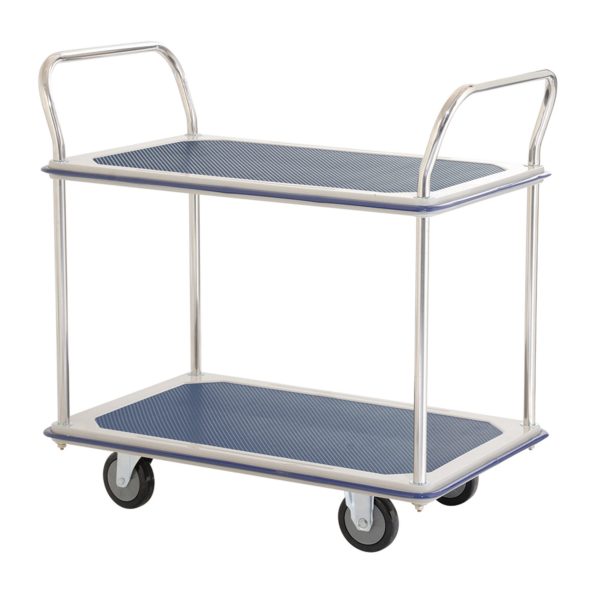 Two-Tier Steel Platform Truck-Double Handles 370 Kg
