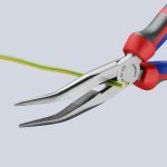 Knipex 26 22 200 | Snipe Nose Side-Cutting (Stork Beak) Bent Pliers | Multi-Component Handle | Black Atramentized - 200mm - Image 5